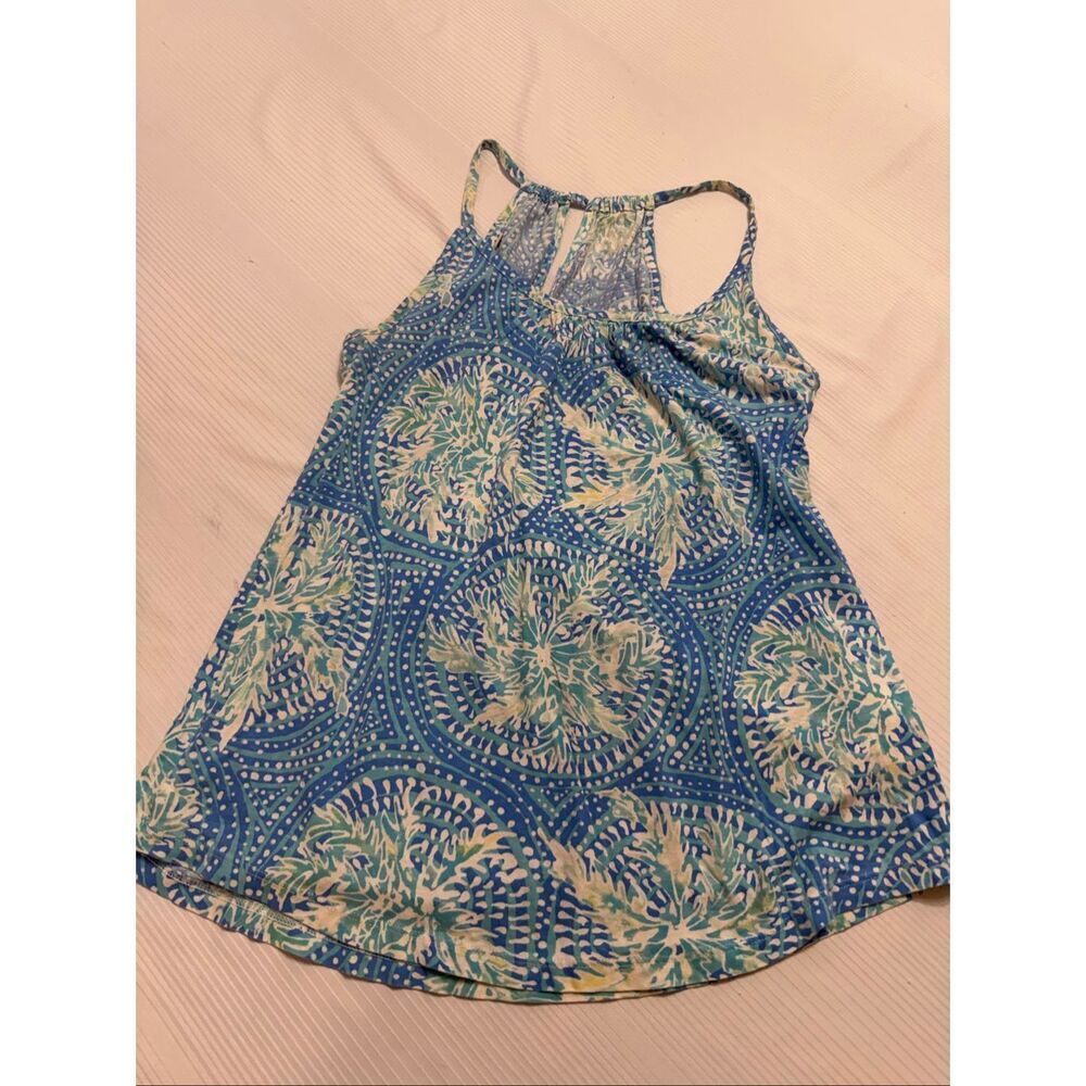 Lilly Pulitzer Womens XS Lacy Tank Bennet Blue Tropic Like Its Hot